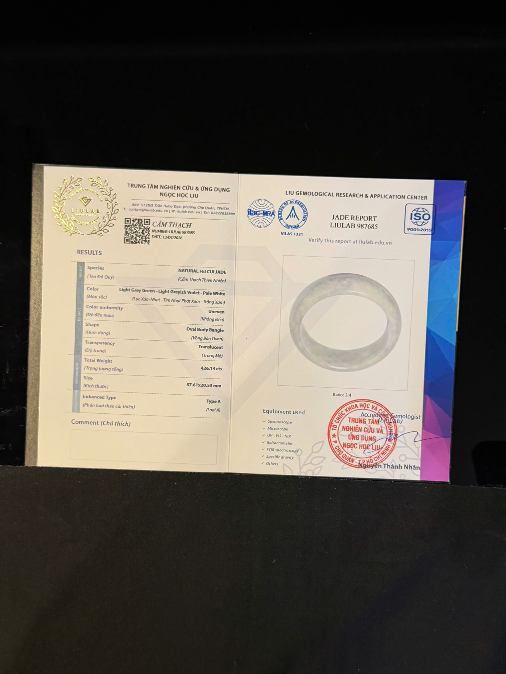 Vòng tay cẩm thạch LIULAB mã 987685