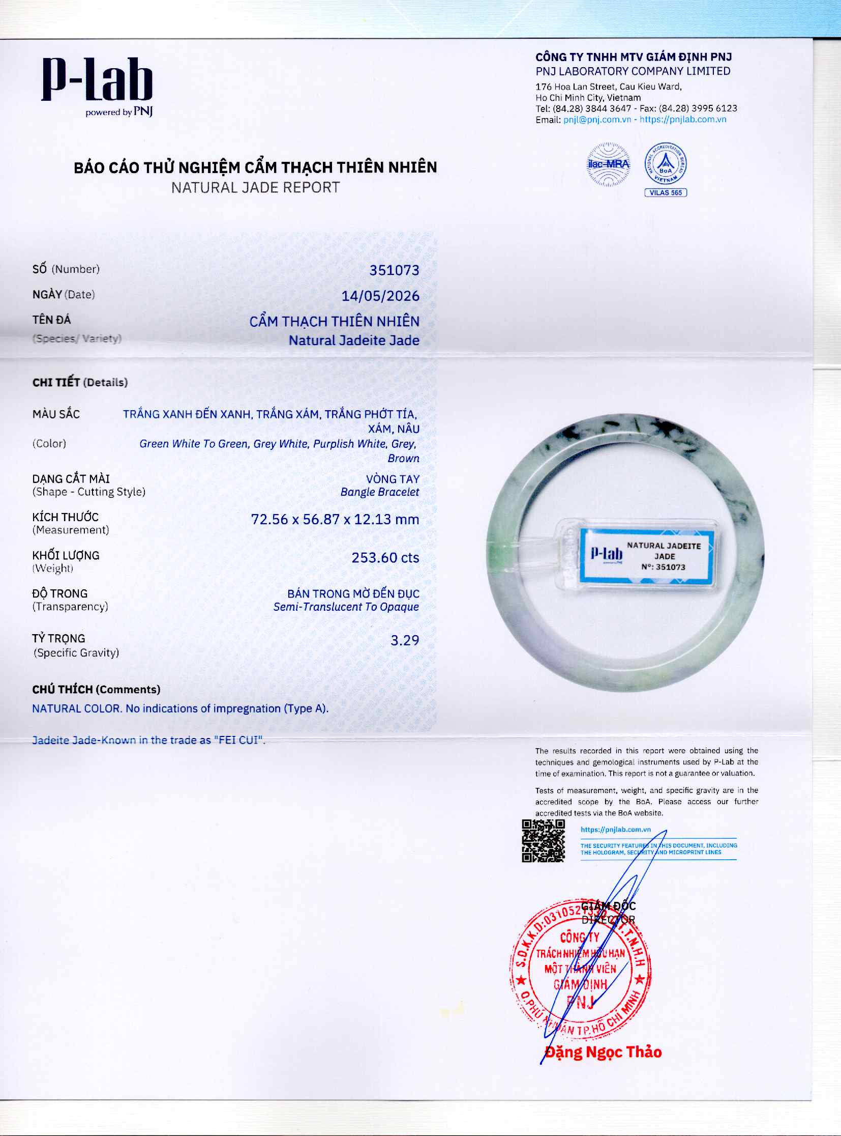 Giấy giám định 351073