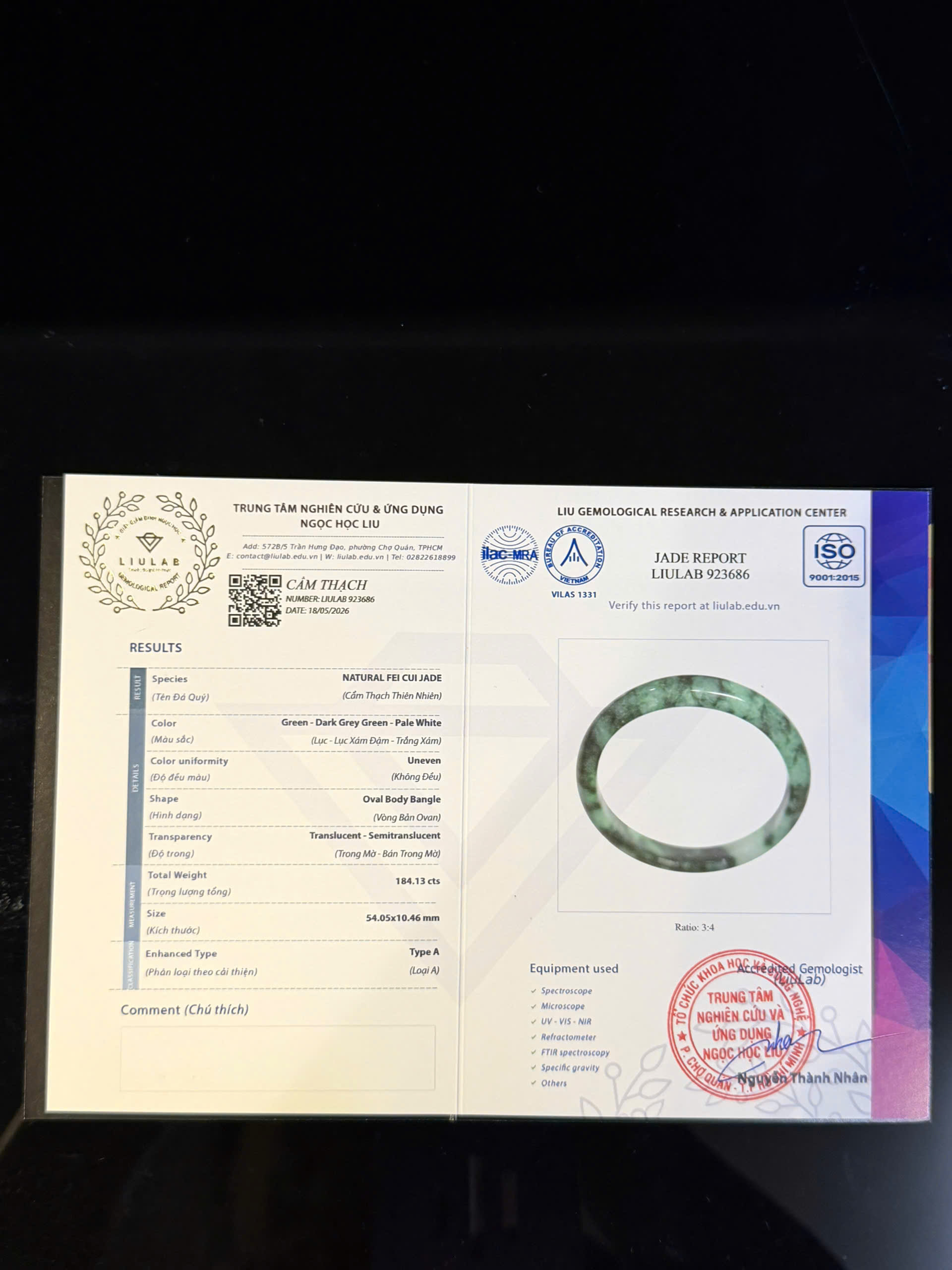 Vòng tay cẩm thạch LIULAB mã 923686