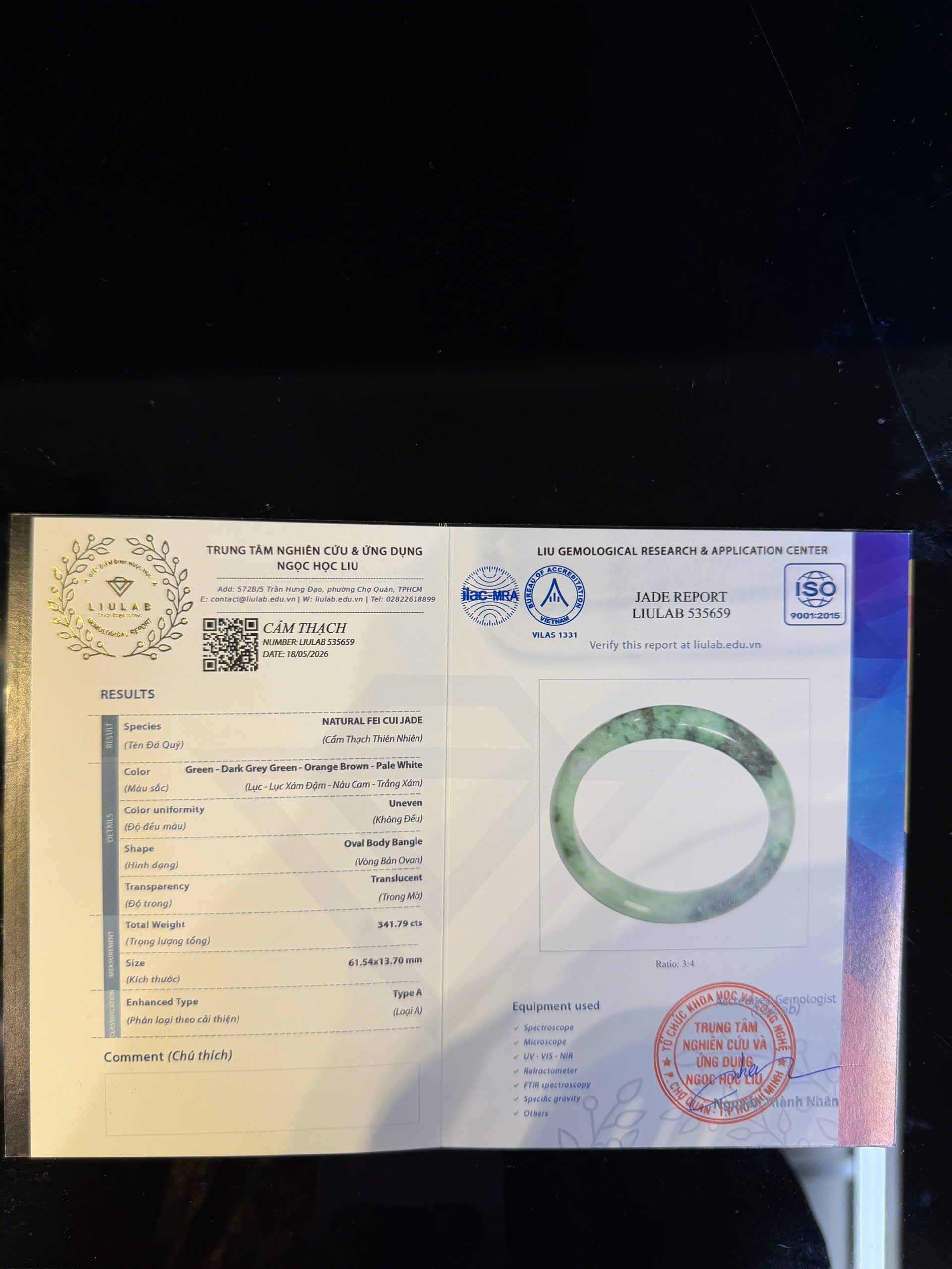 Vòng tay cẩm thạch LIULAB mã 535659