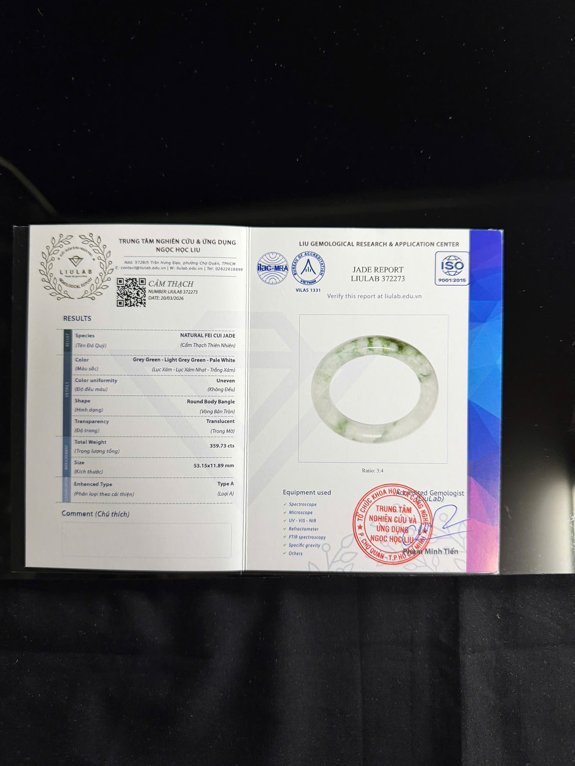 Vòng tay cẩm thạch LIULAB mã 372273