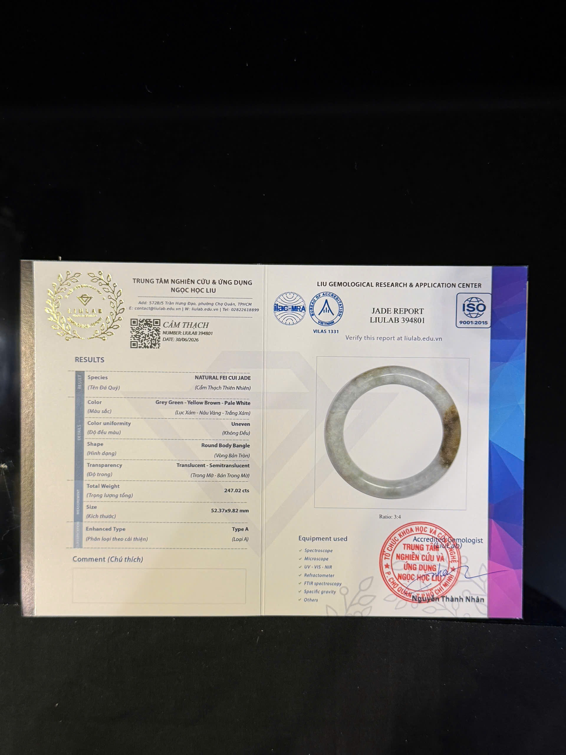 Vòng tay cẩm thạch LIULAB mã 394801