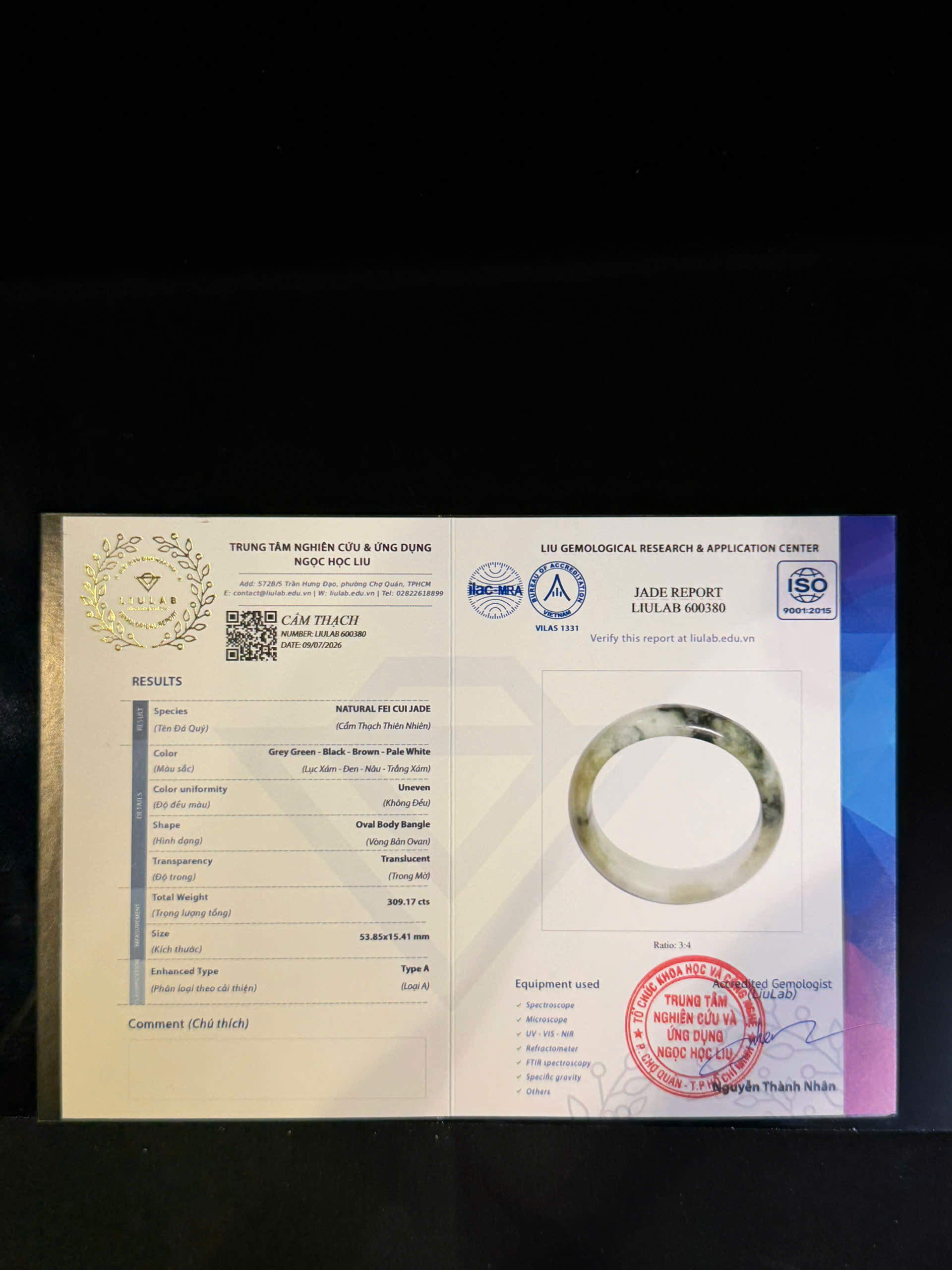 Vòng tay cẩm thạch LIULAB mã 600380