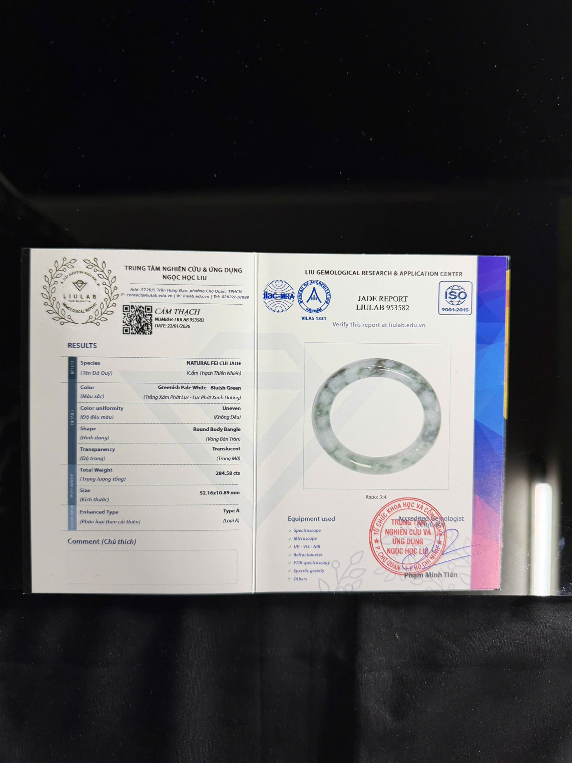 Vòng tay cẩm thạch LIULAB mã 953582
