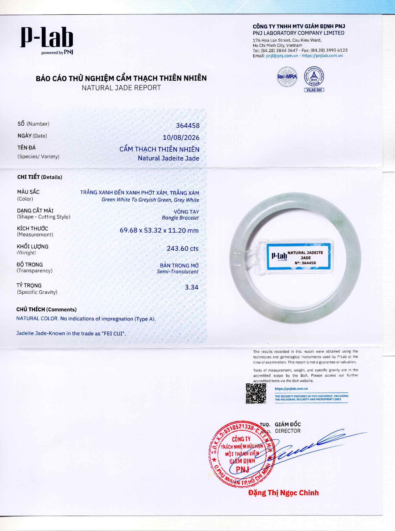 Giấy giám định 364458