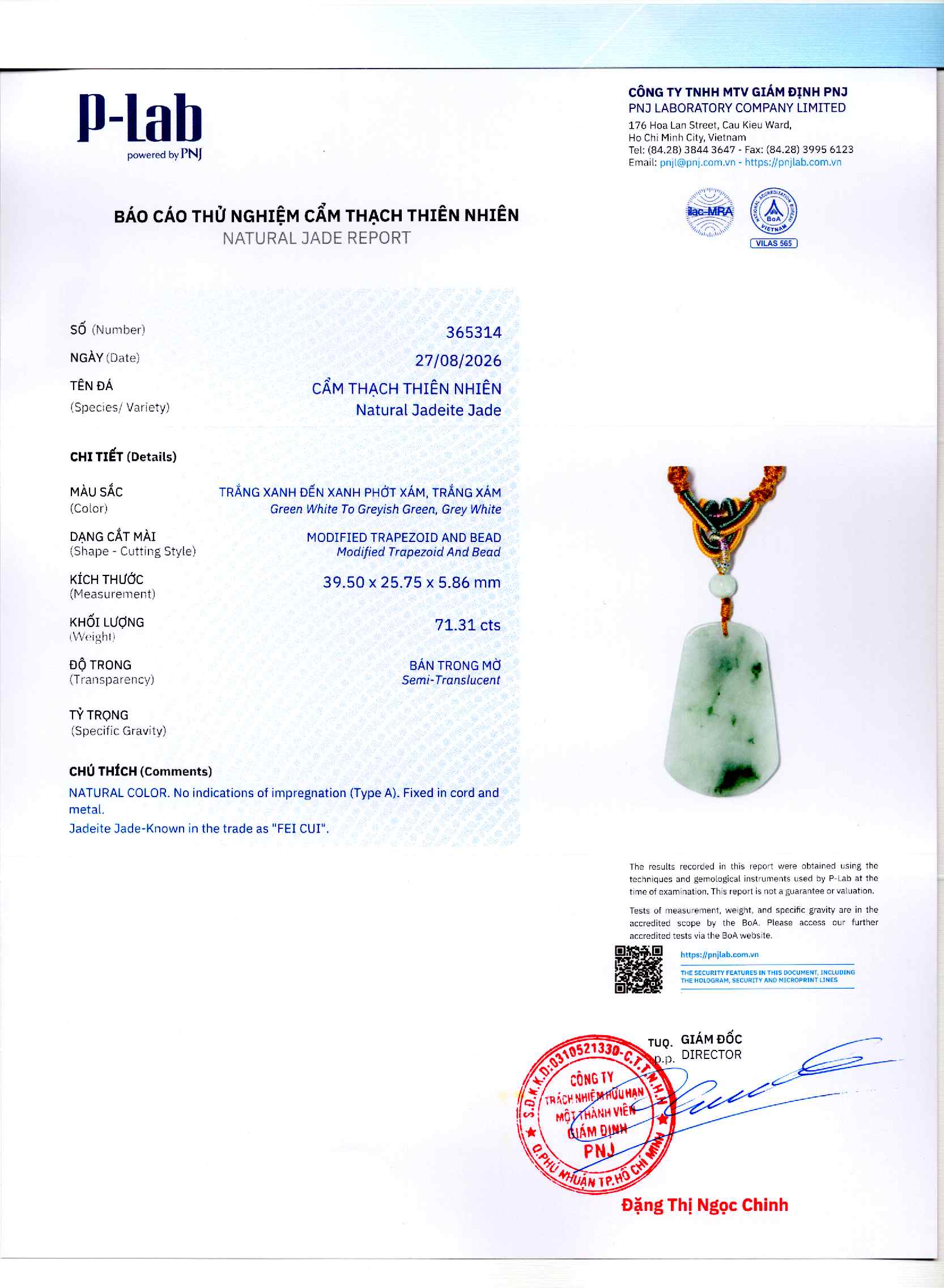 Giấy giám định 365314
