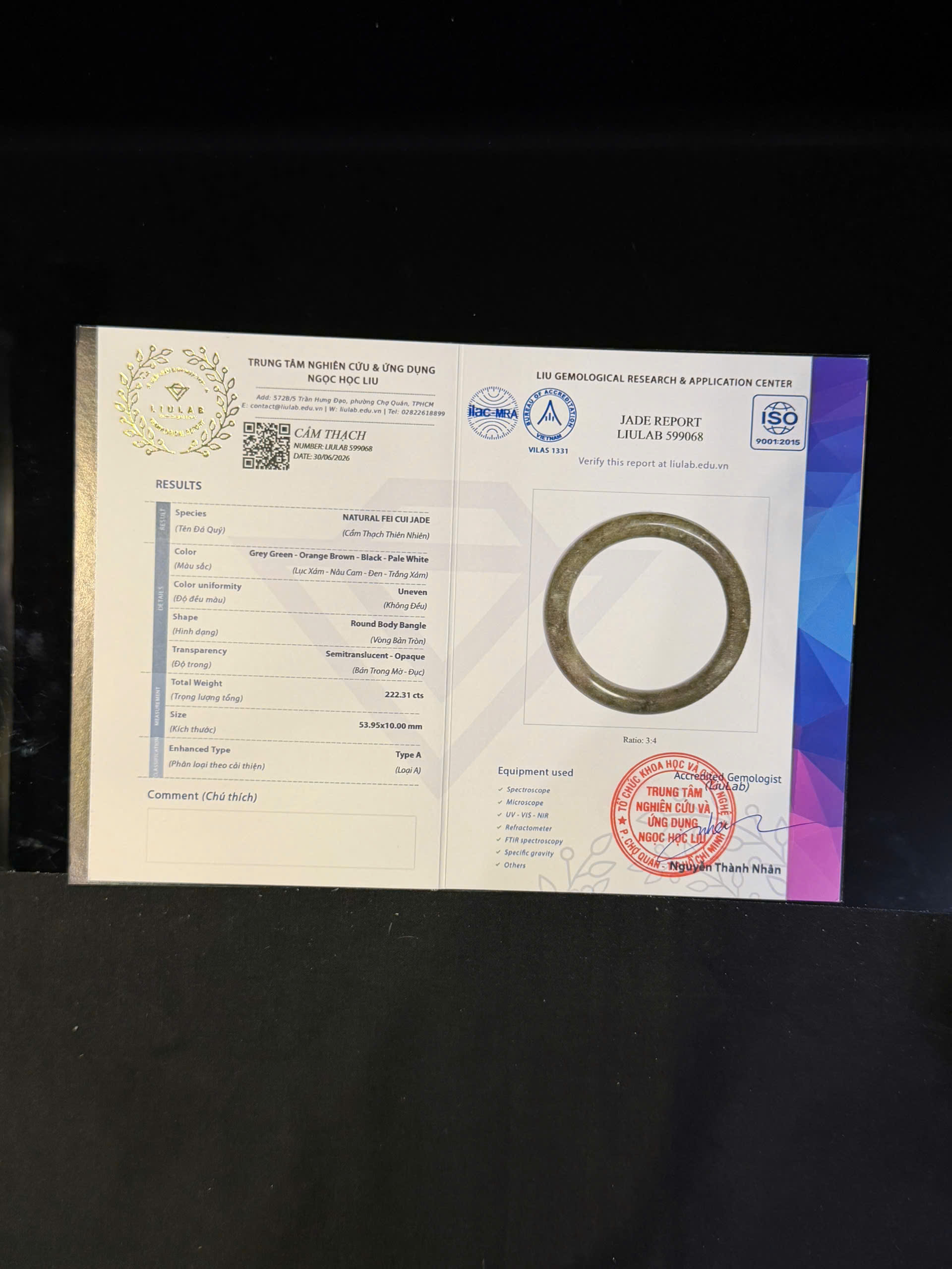 Vòng tay cẩm thạch LIULAB mã 599068