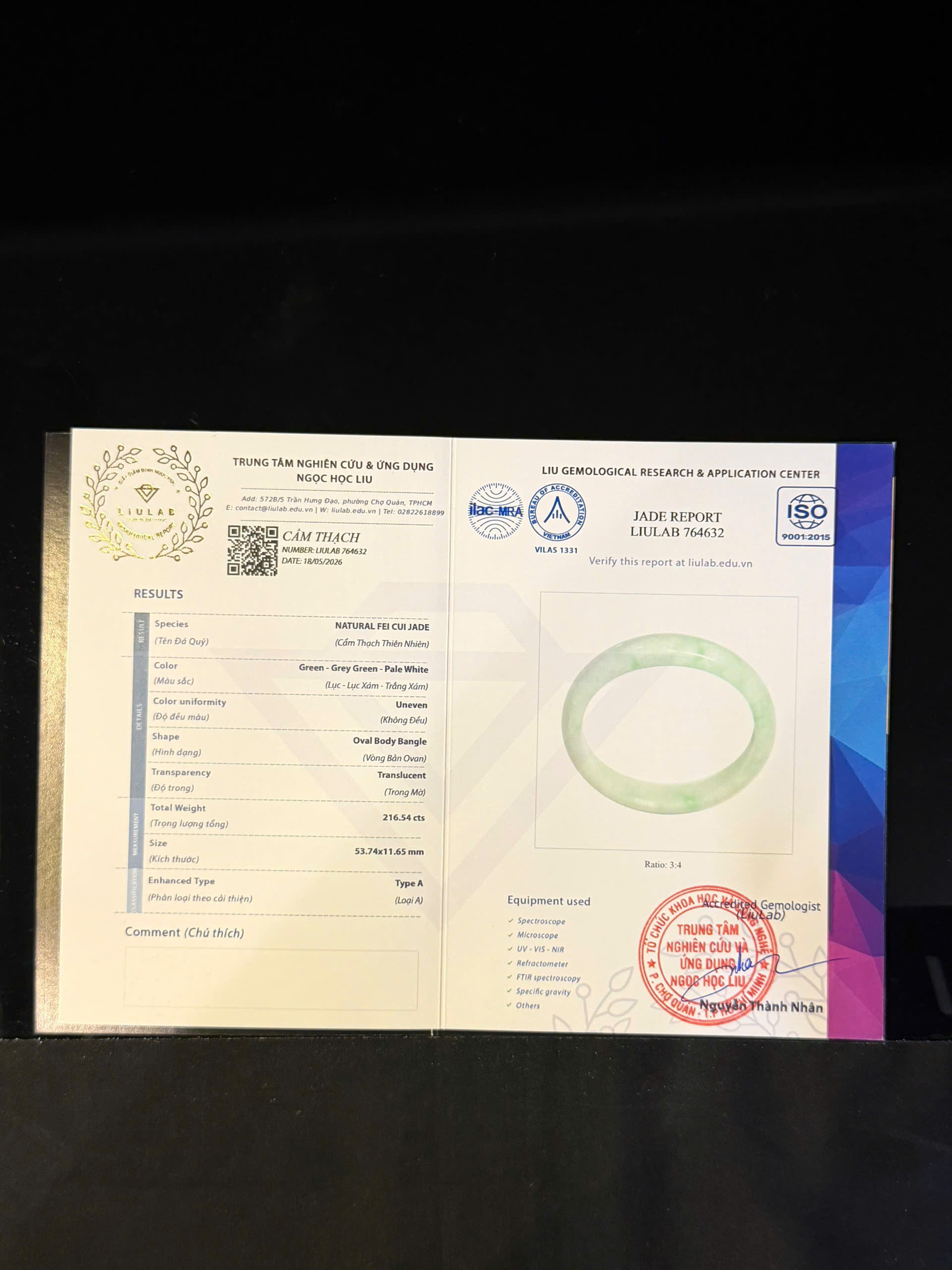 Vòng tay cẩm thạch LIULAB mã 764632