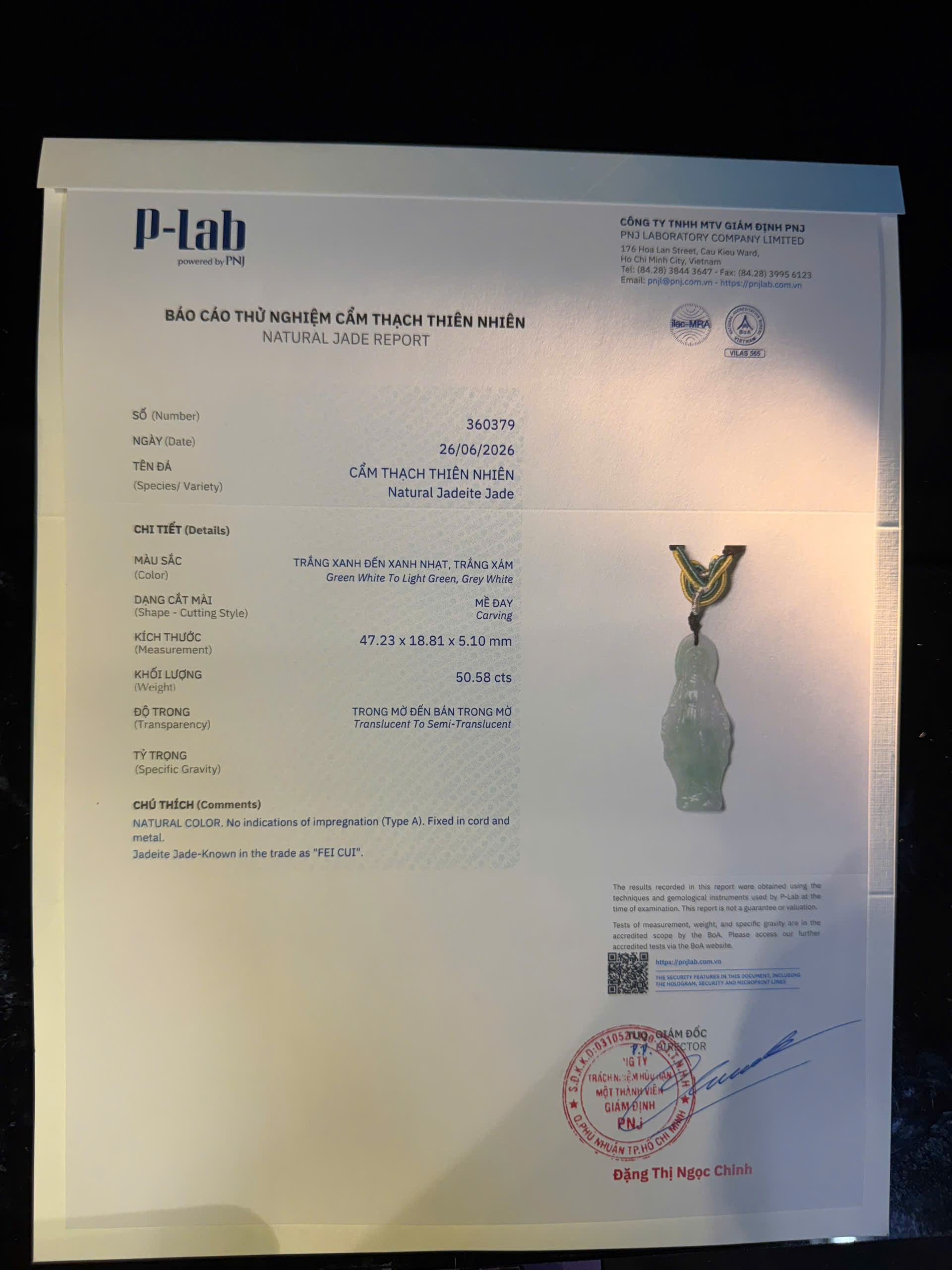 Mặt dây chuyền cẩm thạch mã 360379