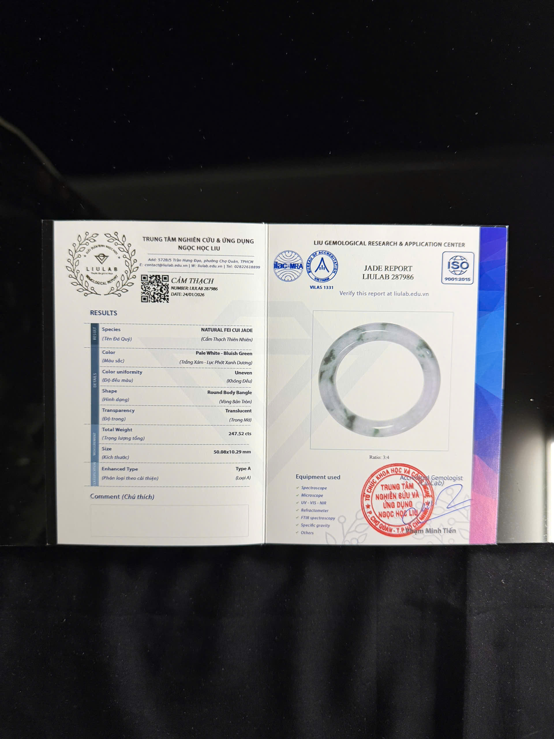 Vòng tay cẩm thạch LIULAB mã 287986