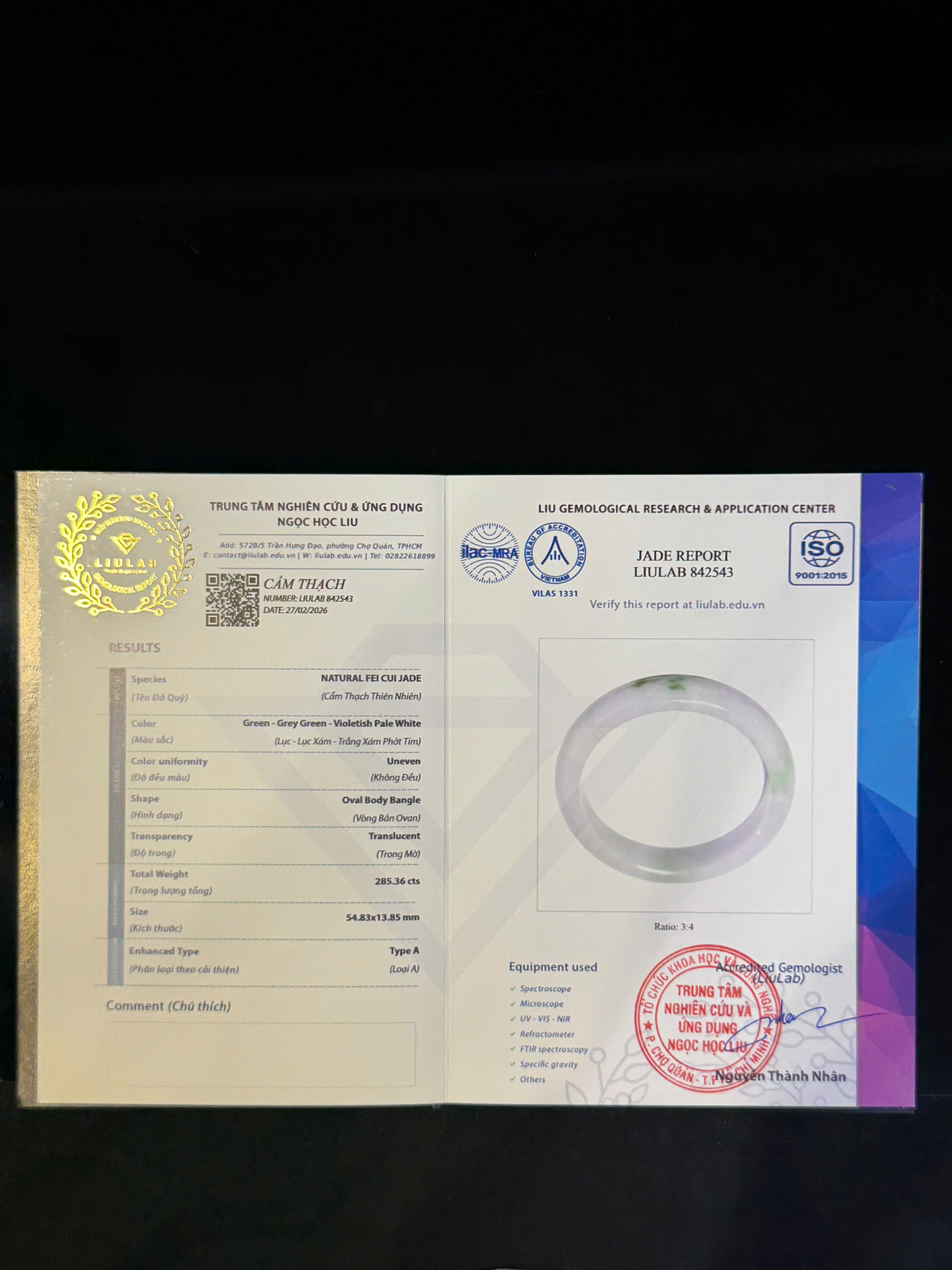 Vòng tay cẩm thạch LIULAB mã 842543