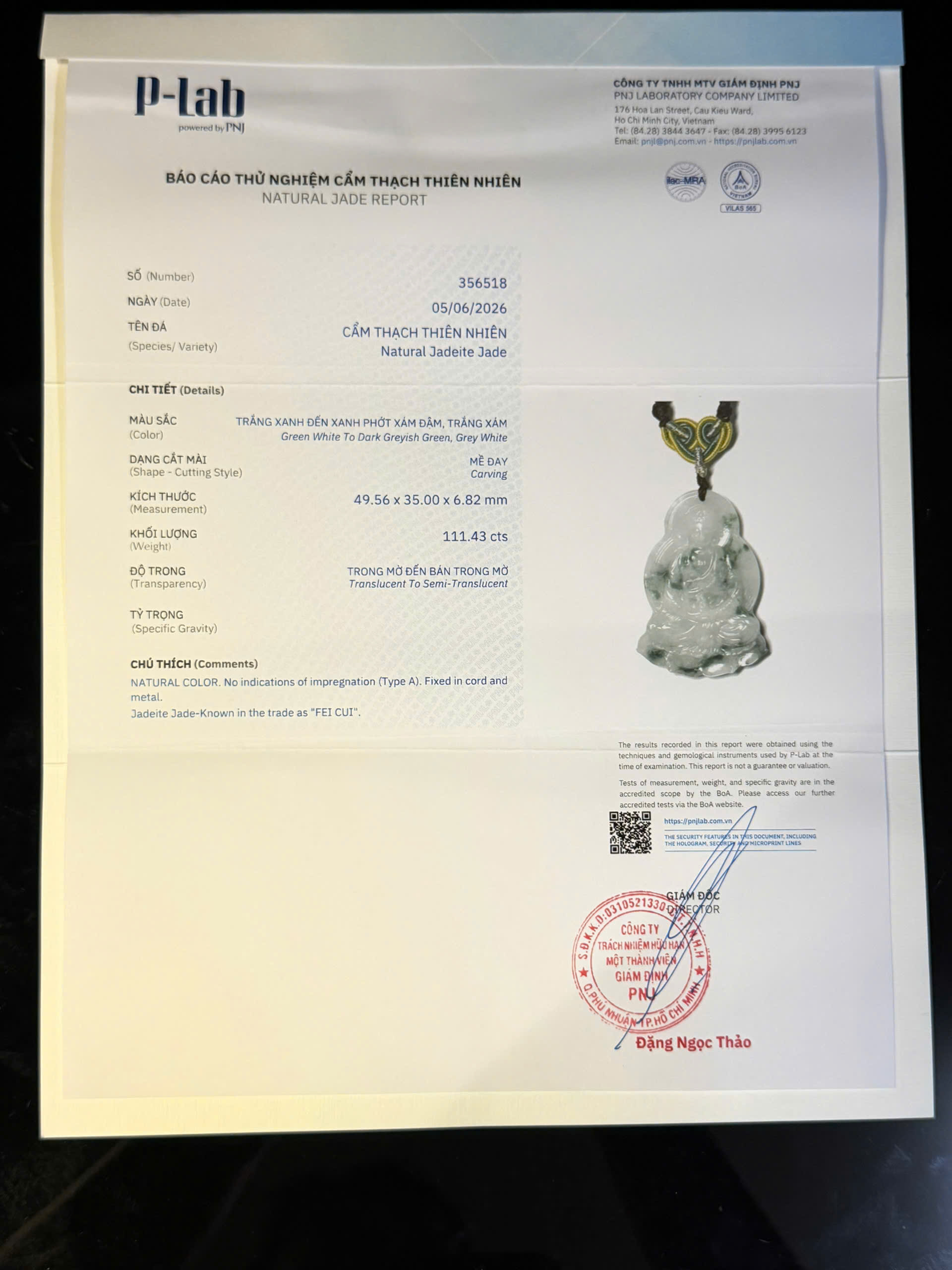 Mặt dây chuyền cẩm thạch mã 356518